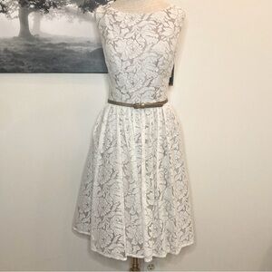 NWT Jessica Howard Lace Fit and Flare Dress with Belt